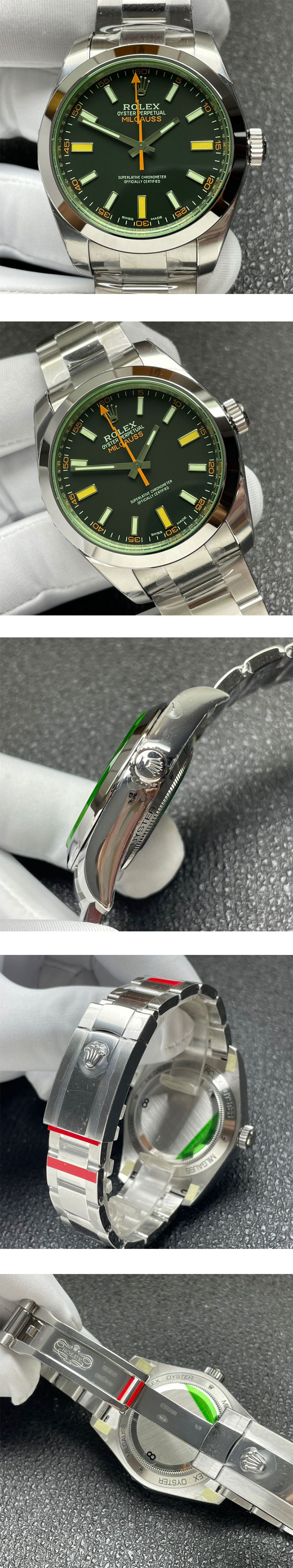 【VS工場 3131搭載】ロレックスコピー ミルガウス M116400GV-0001 ブラック